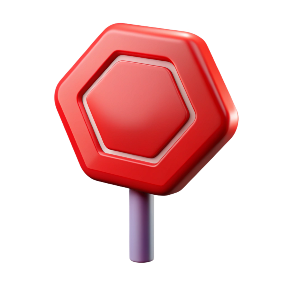 serene artistic Red Stop Sign Front View Isolated genuine png