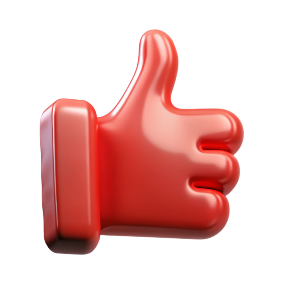 serene artistic Red Thumbs Up Icon for Online Feedback Transparent Background authentic png