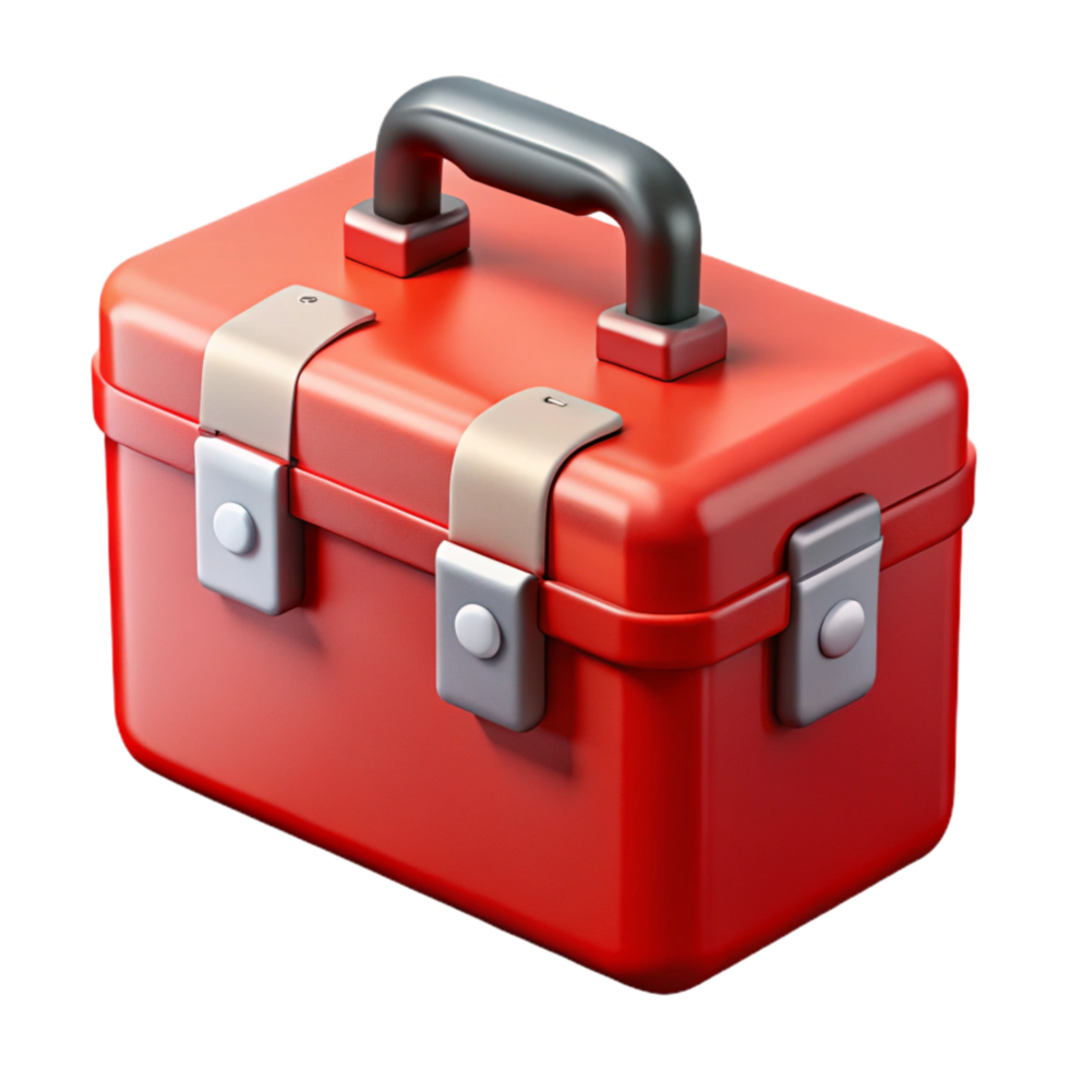 vibrant creative Red Toolbox Cutout Isolated on Transparent Background genuine png