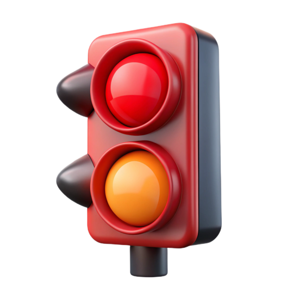 dramatic vintage Red Traffic Light Close Up Transparent Background png