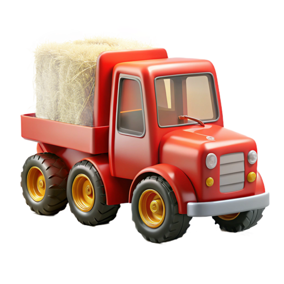 magnificent abstract Red Tractor Trailer Transparent with Hay authentic png