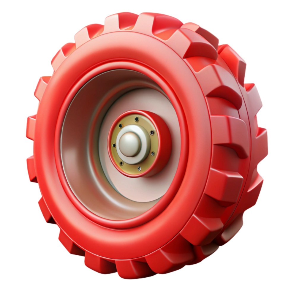 impressive contemporary Red Tractor Wheel Transparent Background original png