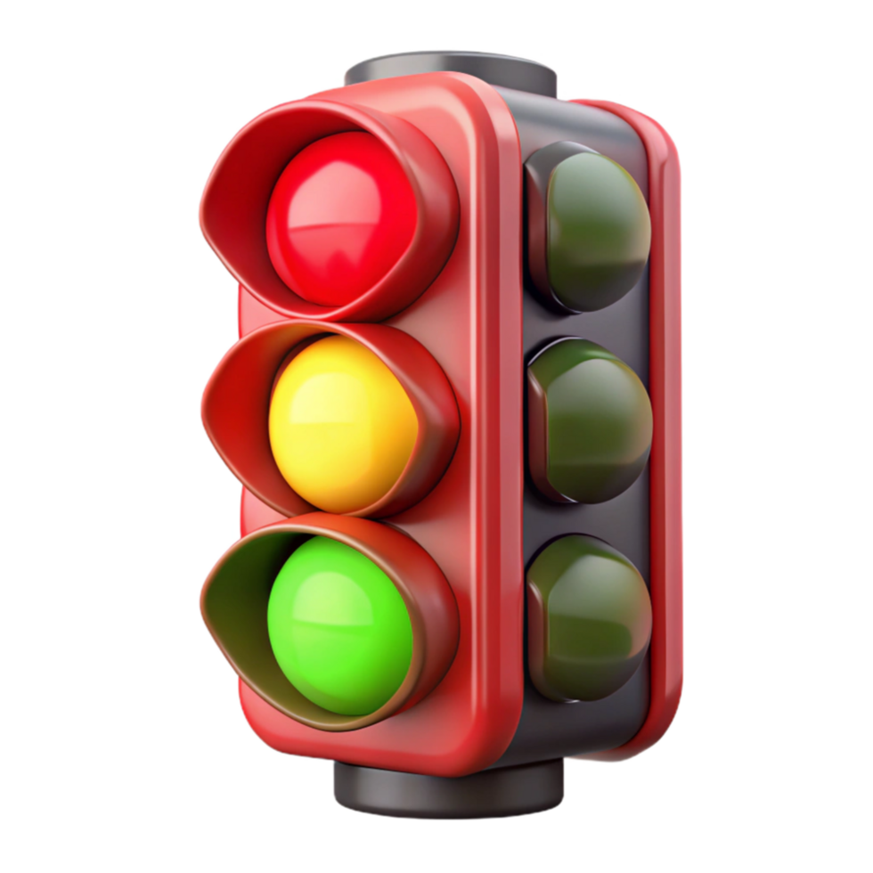 dramatic vintage Red Traffic Light Close Up Transparent Background genuine png