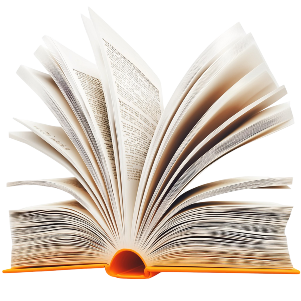 Open book pages fanned out in anistic manner png