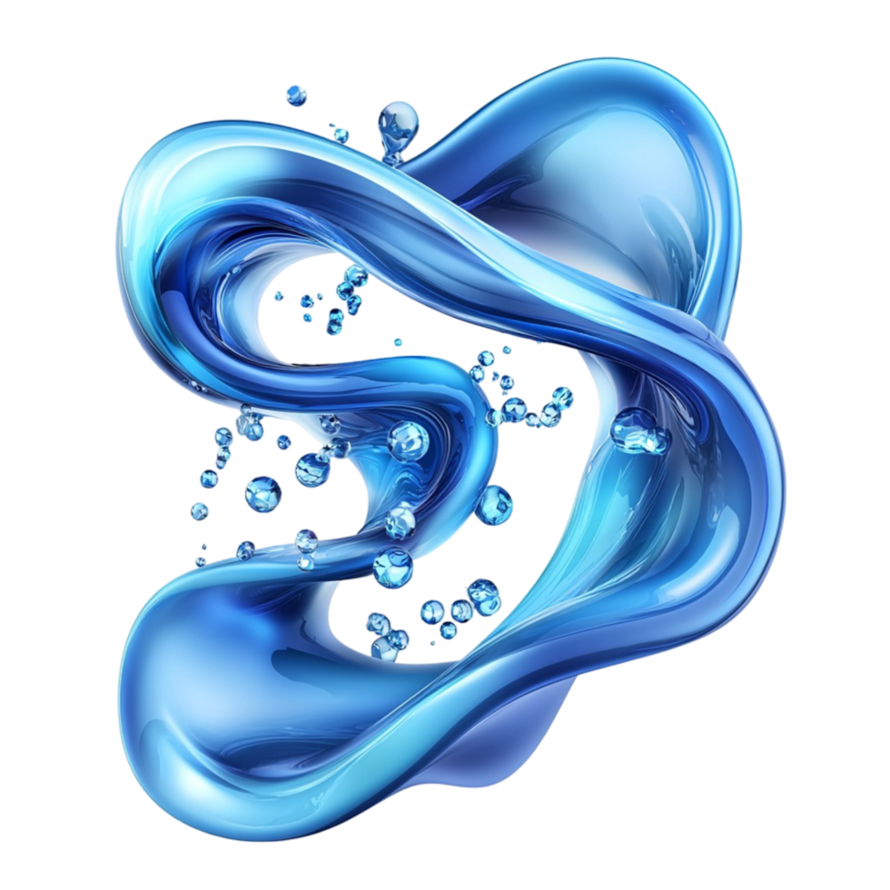 Flowing blue forming a dynamic spiral shape png