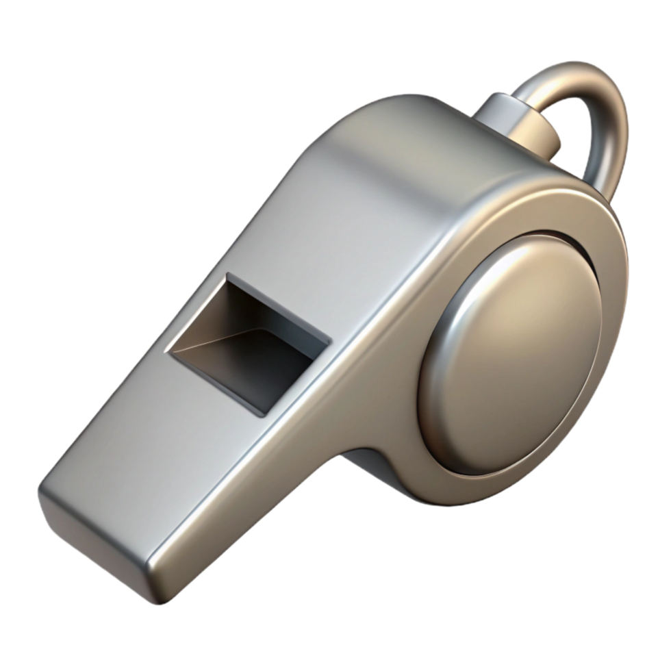 dramatic rustic Referee Whistle Silver Finish Isolated Cutout original png