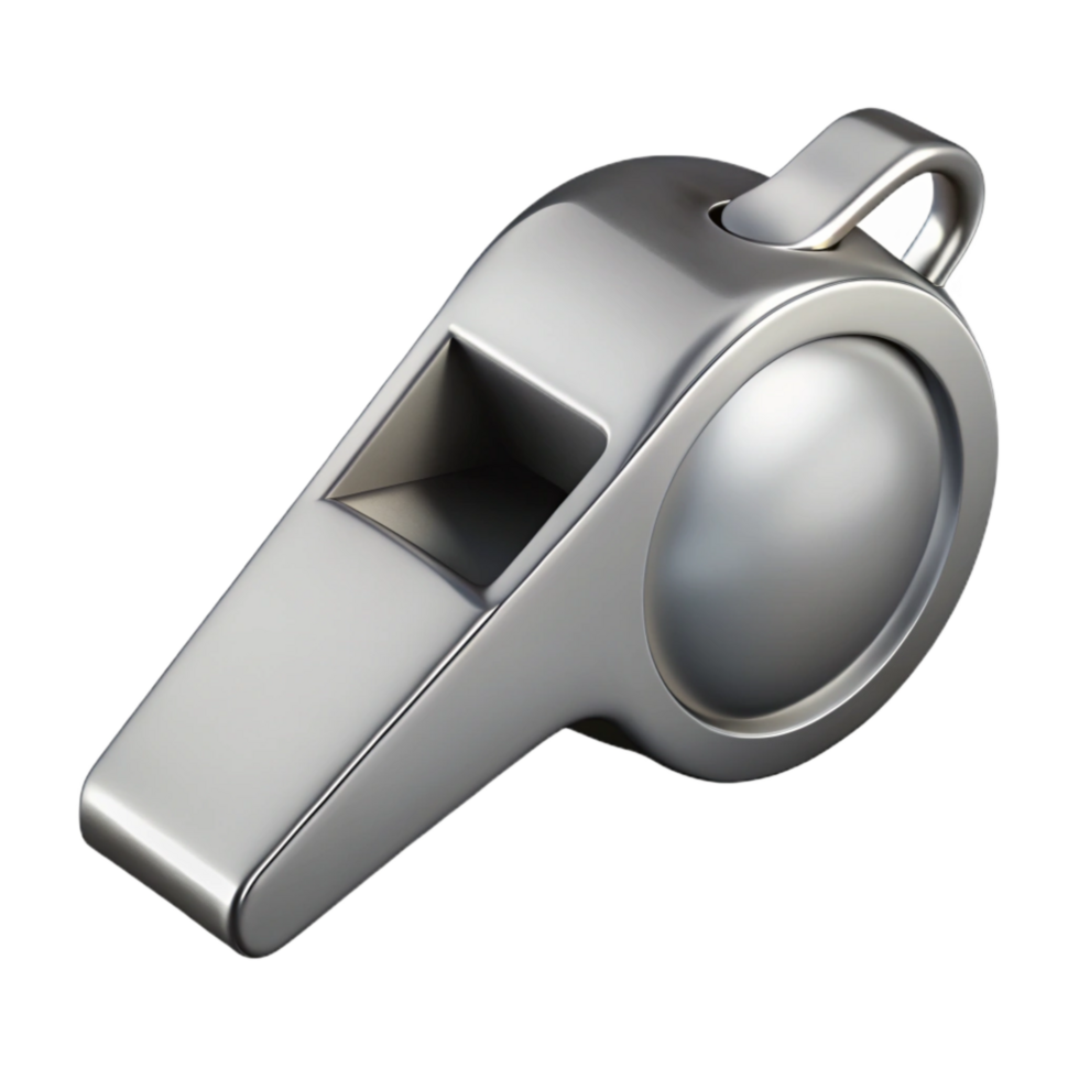 impressive classic Referee Whistle Silver Finish Isolated Cutout exclusive png