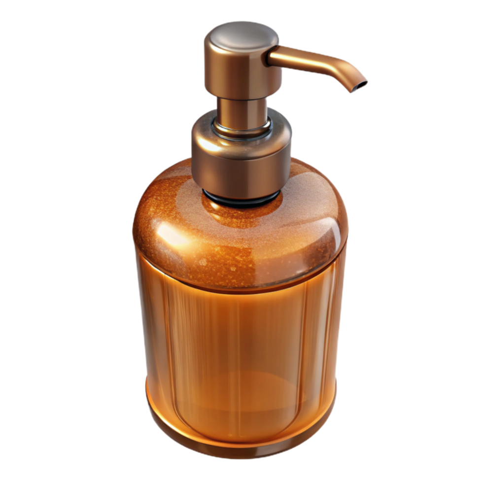 magnificent modern Refill Bottle Amber Glass with Pump Isolated detailed png