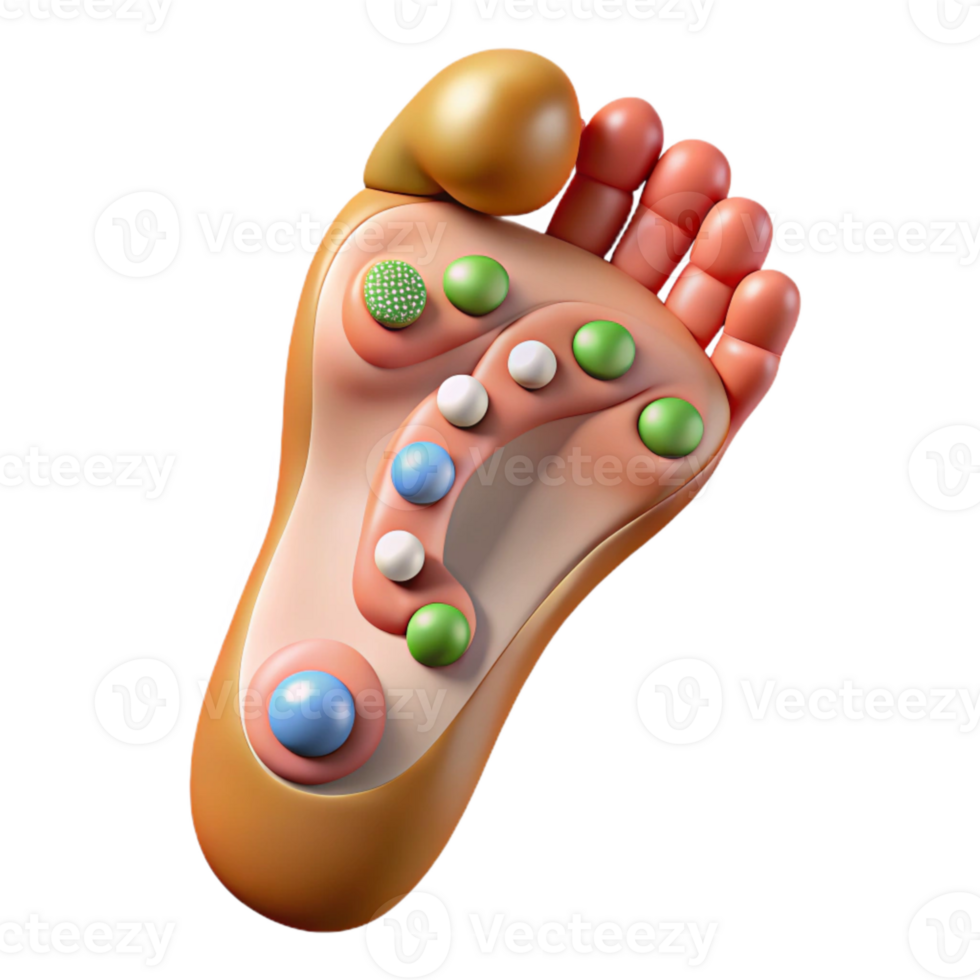 elegant contemporary Reflexology Foot Chart Detailed Illustration Cutout high resolution png