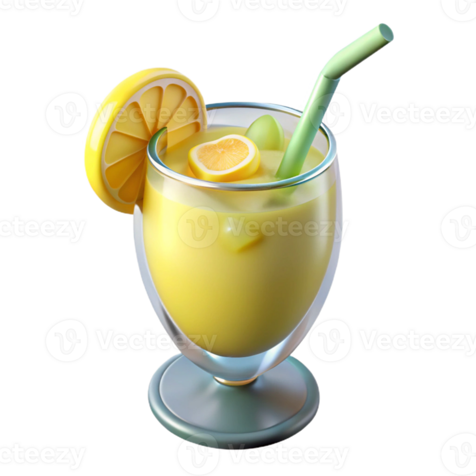 extraordinary artistic Refreshing Glass of Lemonade with Ice Isolated original png