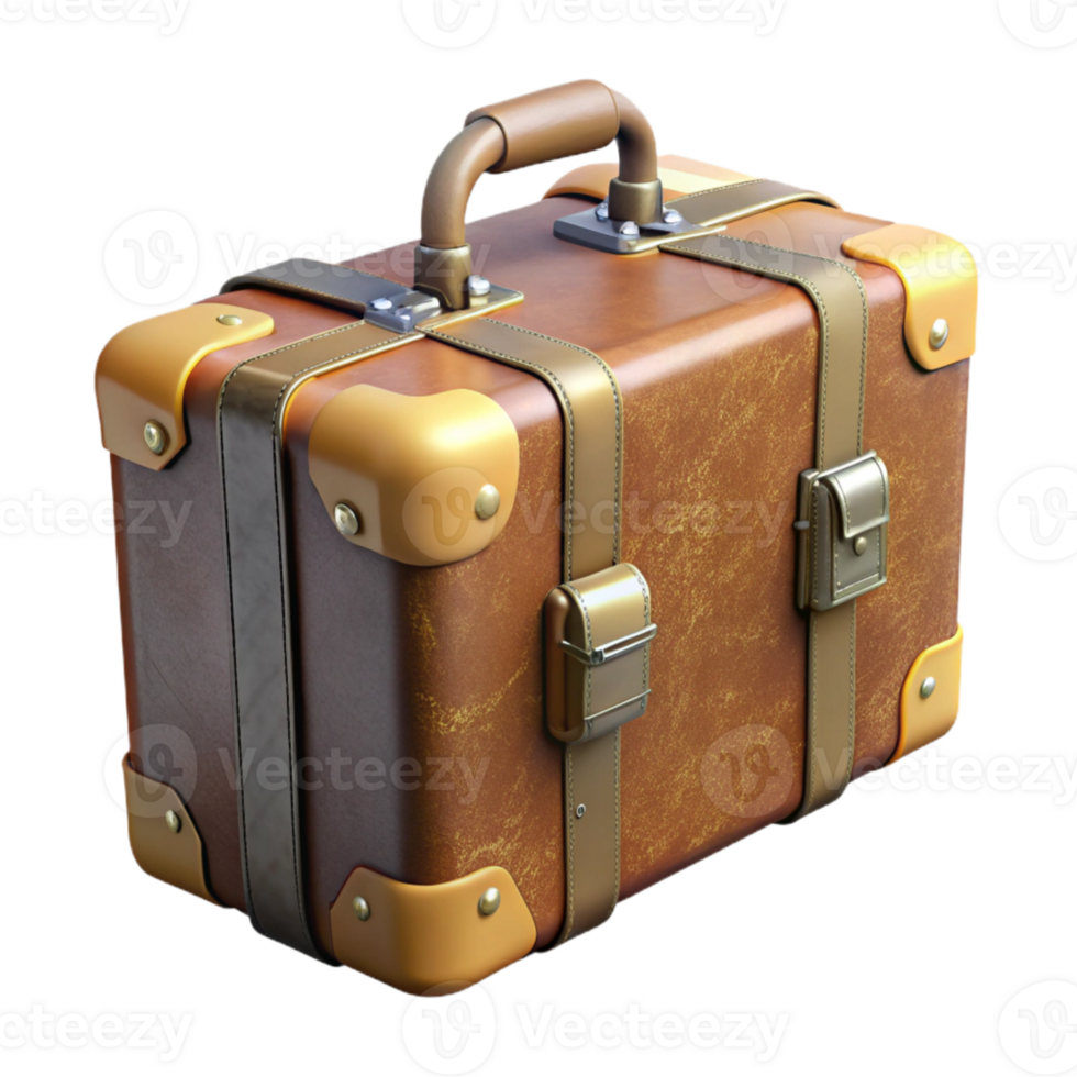 magnificent artistic Refurbished Vintage Suitcase Side View Transparent Background original png