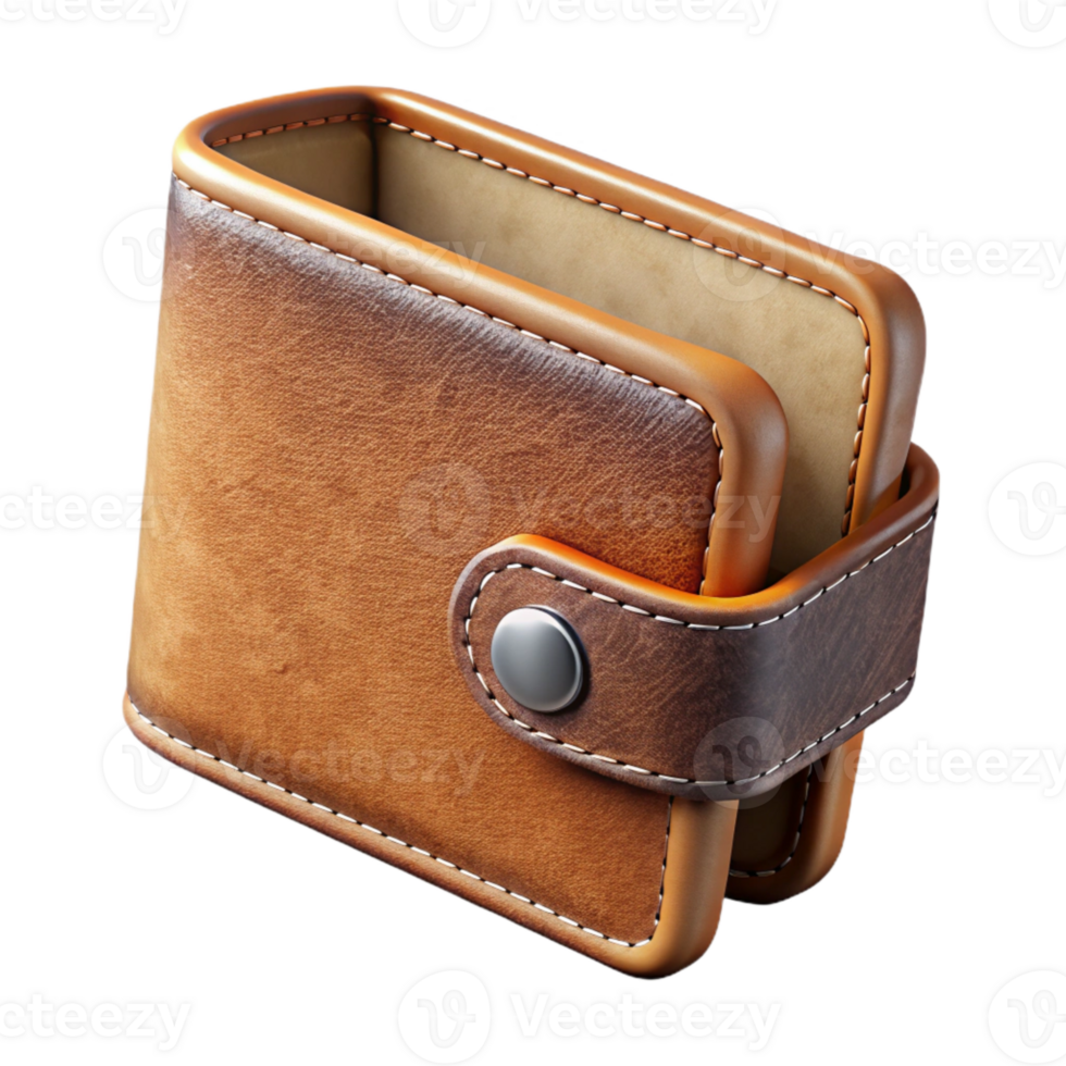 magnificent creative Refurbished Leather Wallet Open View Transparent Background professional png
