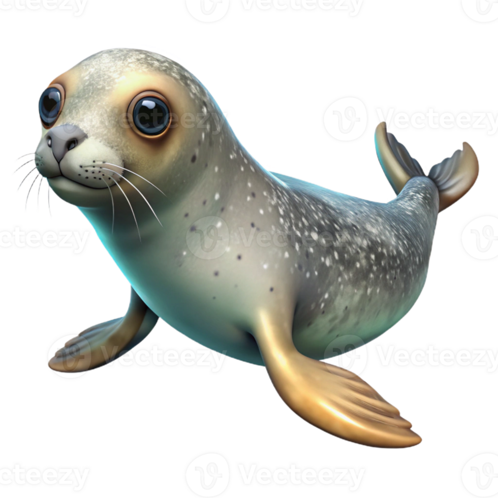 wonderful rustic Rehabilitated Seal Swimming Ocean View Transparent Background premium png