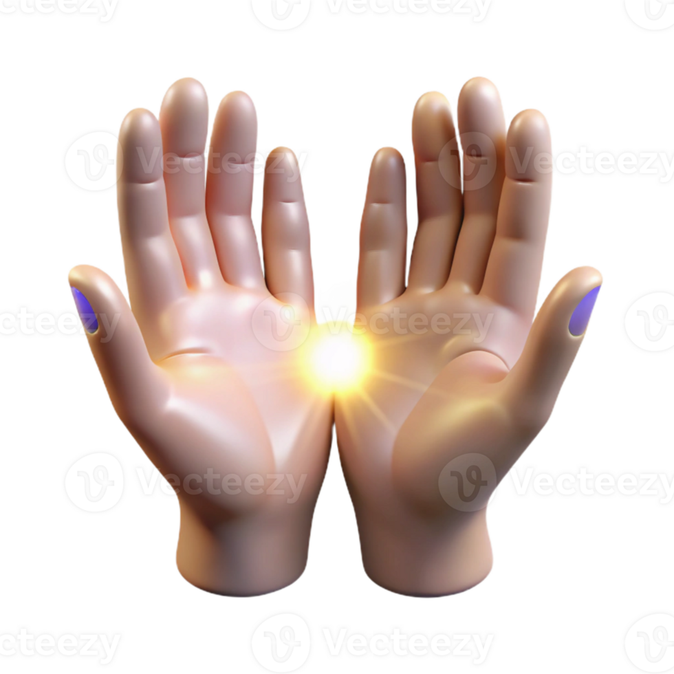 wonderful minimalist Reiki Hands Subtle Glow Transparent Background high quality png