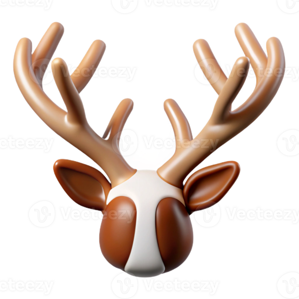 impressive vintage Reindeer Antlers Brown and White Transparent Background authentic png