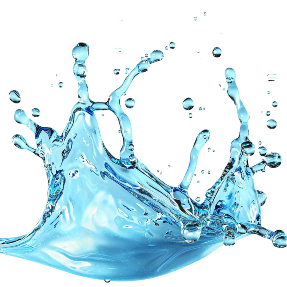 Splash of crystal clear water frozen in miir png