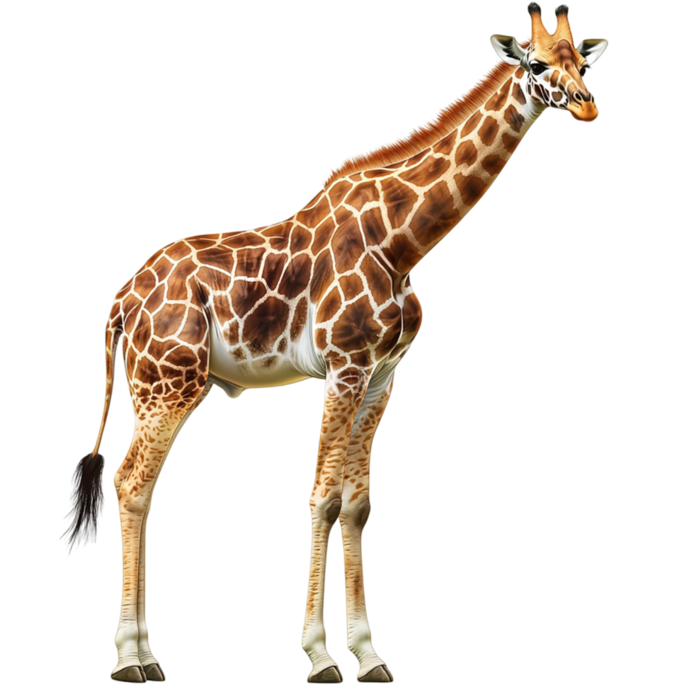 Tall majestic giraffe long legs a beautifully patterned coat png