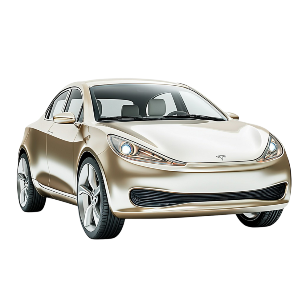 golden car a sleek futuristic design curves png