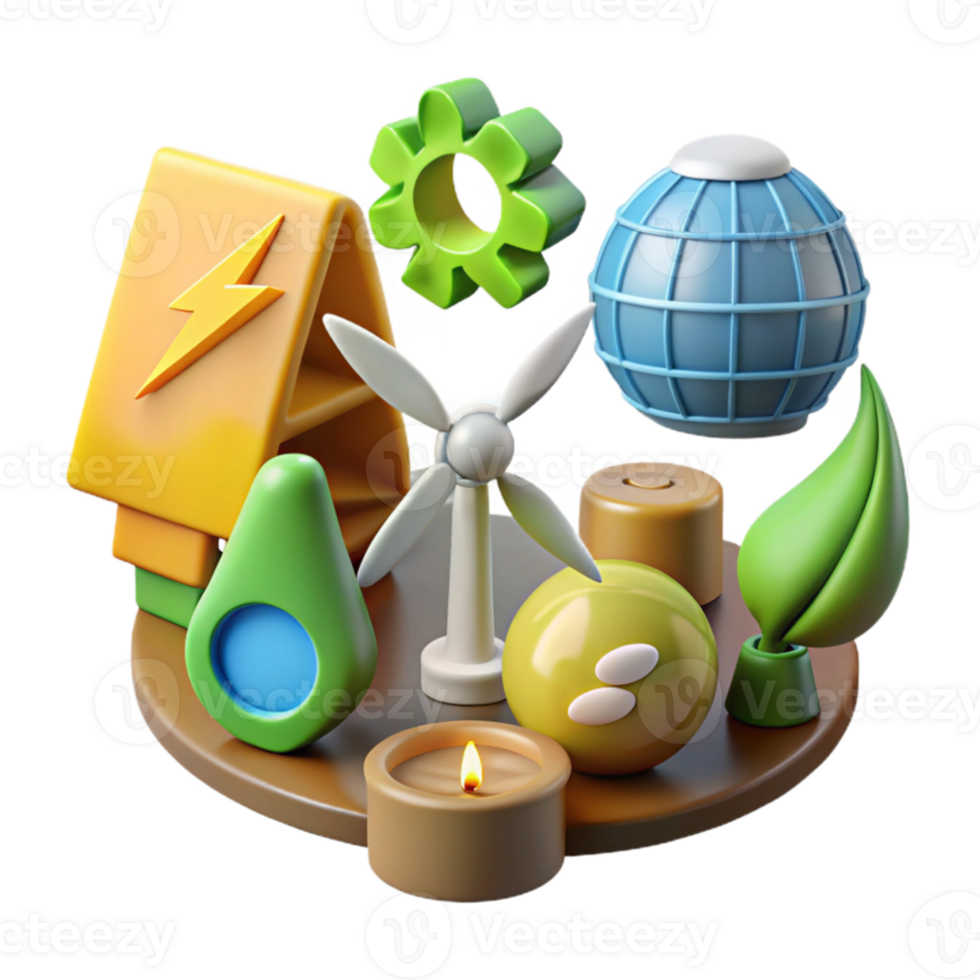 wonderful rustic Renewable Energy Symbols Collection Transparent Background png