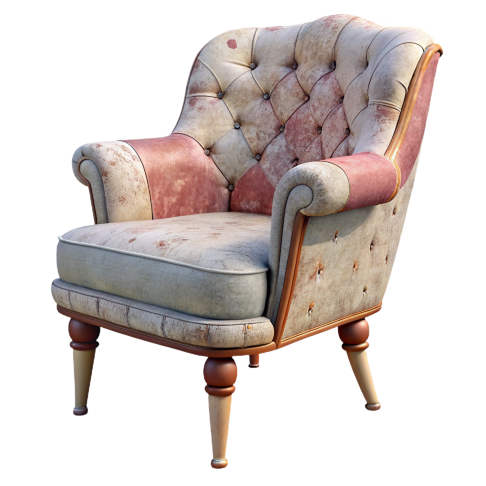 serene rustic Repurposed Chair Upcycled Furniture Vintage Style Transparent Background high resolution png