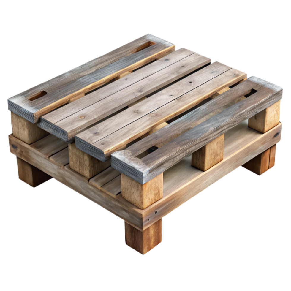 elegant minimalist Repurposed Pallet Wood Coffee Table Top View Transparent Background premium png