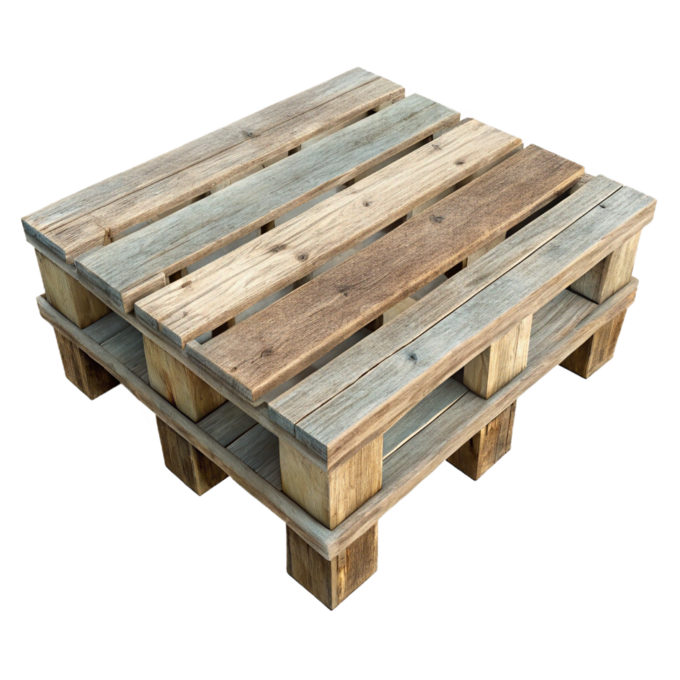vibrant contemporary Repurposed Pallet Wood Coffee Table Top View Transparent Background detailed png