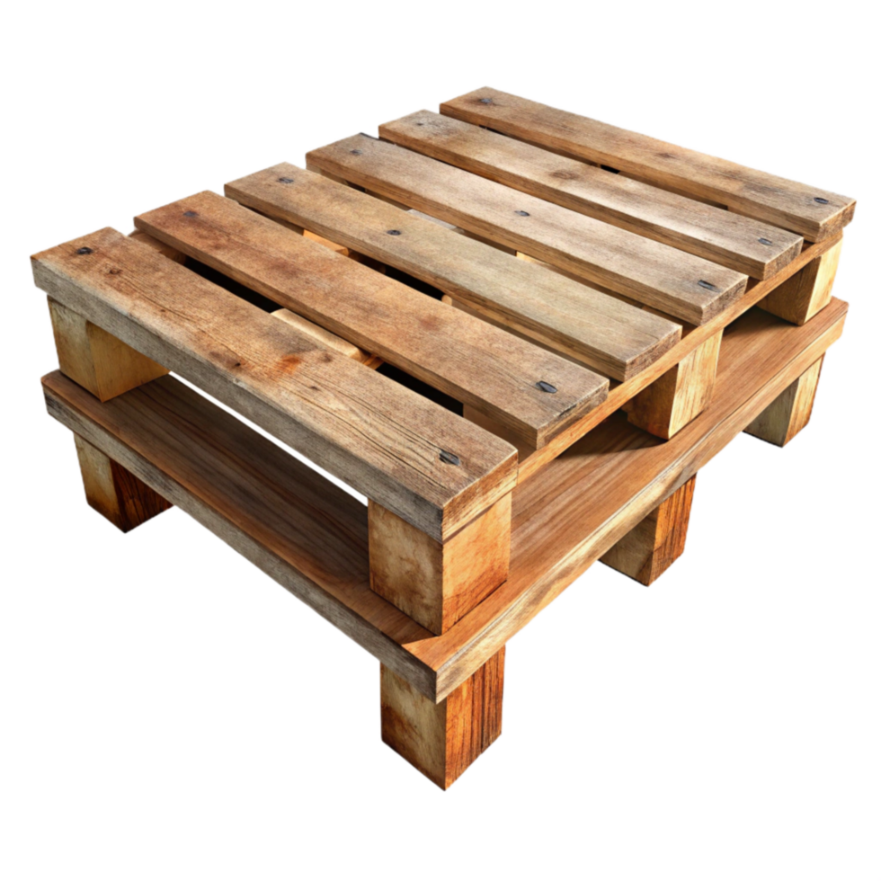 dramatic traditional Repurposed Pallet Wood Coffee Table Top View Transparent Background high resolution png