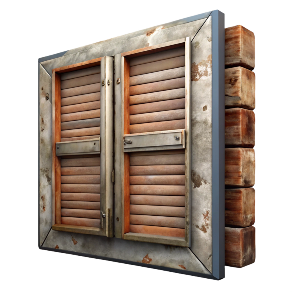 dramatic vintage Repurposed Shutter Wall Decor Rustic Style Transparent Background authentic png