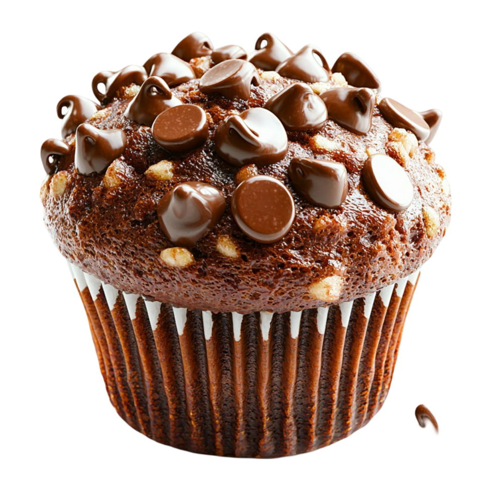 chocolate chip muffin a moist fluffy texture png