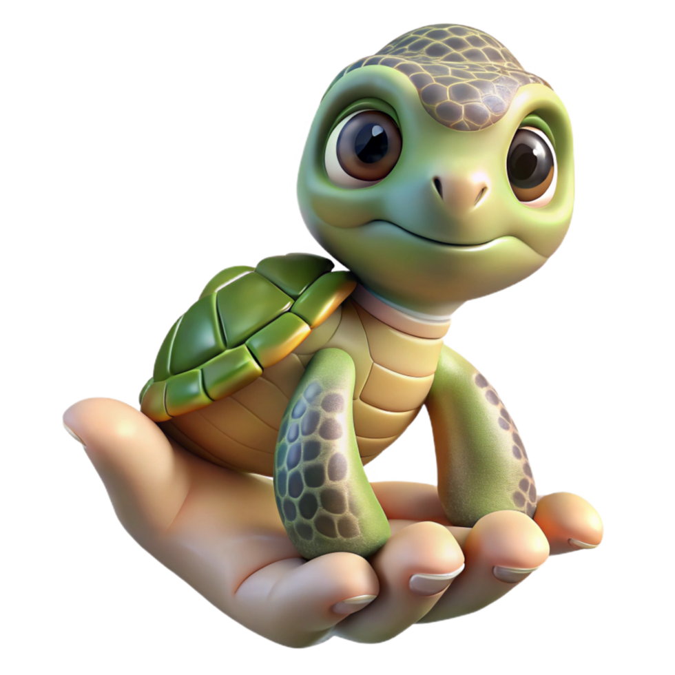 vibrant traditional Rescued Baby Turtle in Hand Transparent authentic png