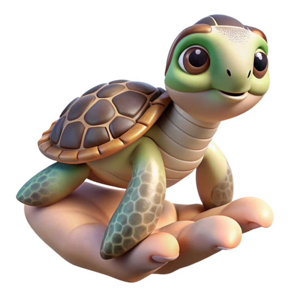 magnificent artistic Rescued Baby Turtle in Hand Transparent professional png