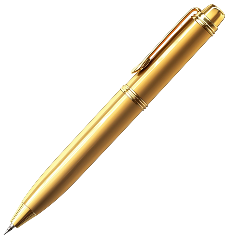 Shiny gold pen a sleek design png