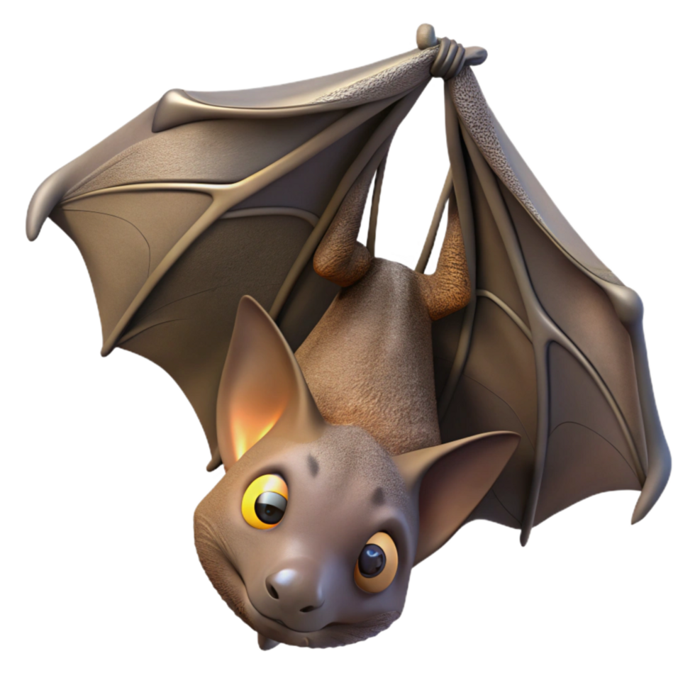 dramatic vintage Rescued Bat Hanging Upside Down Transparent original png