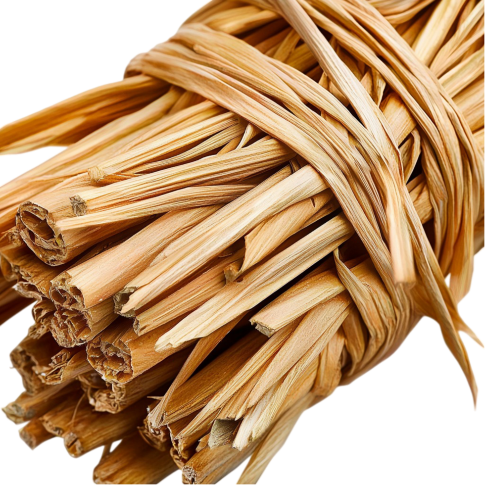 Bundle of dried straw tightly packed together png