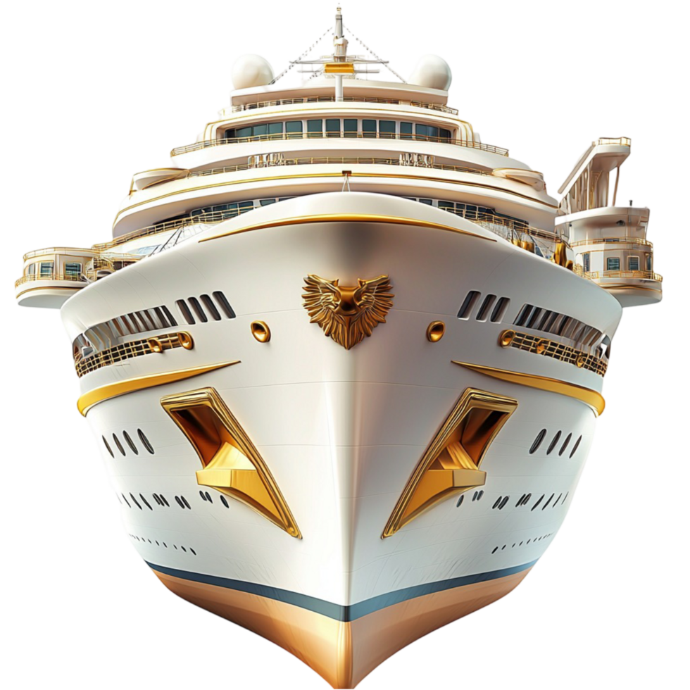Luxury cruise ship sailing a gr design png
