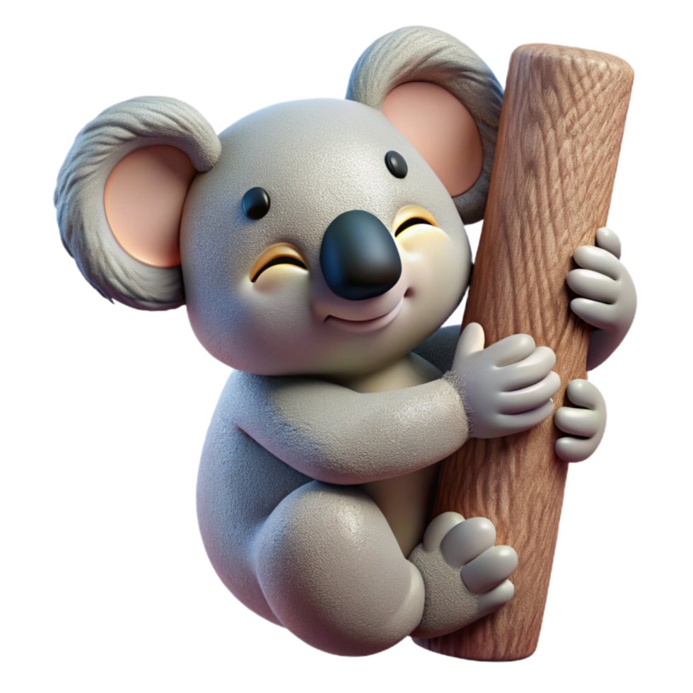 vibrant artistic Rescued Koala Hugging Tree Transparent png