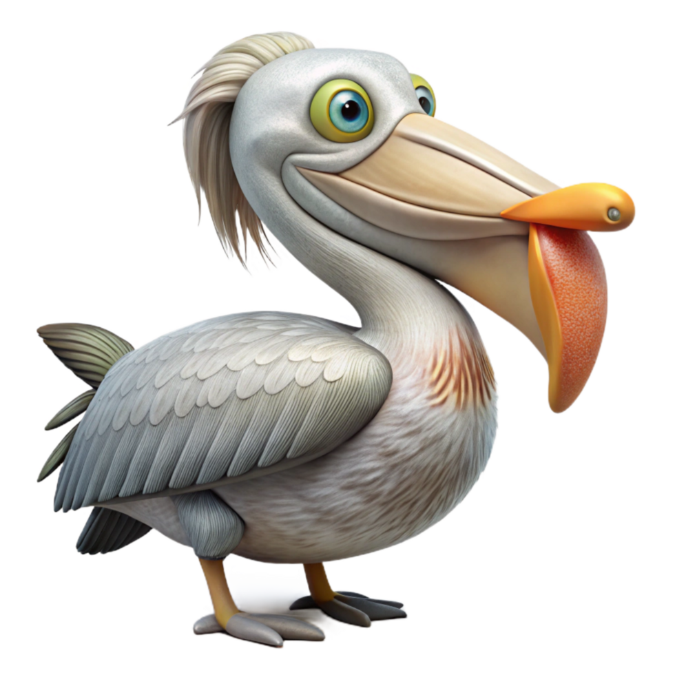 extraordinary artistic Rescued Pelican with Fish Cutout Image genuine png