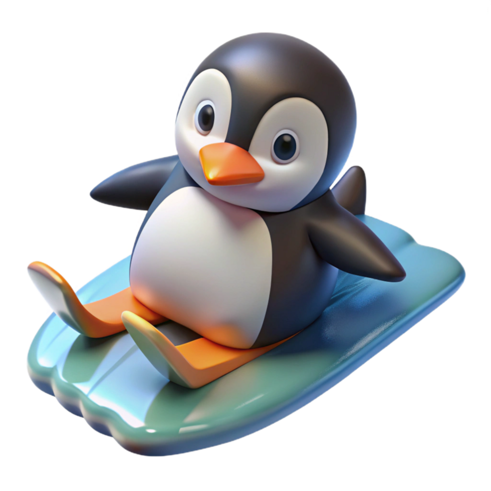 magnificent traditional Rescued Penguin Sliding on Ice Transparent high resolution png