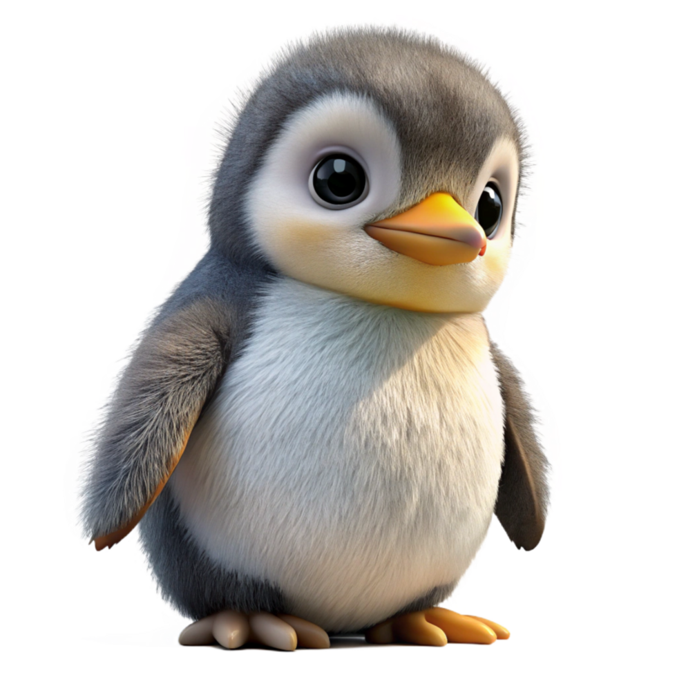 dramatic rustic Rescued Penguin Chick Fluffy Feathers Transparent premium png