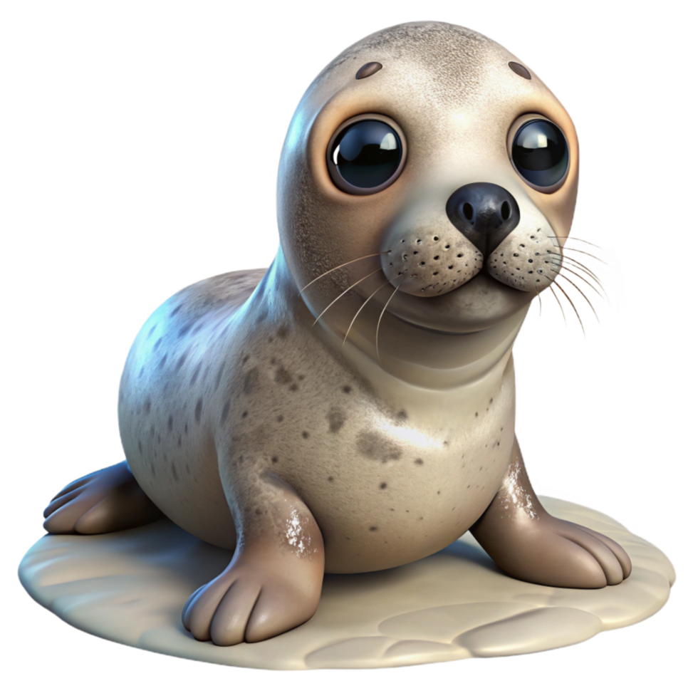 impressive traditional Rescued Seal Pup on Beach Transparent professional png