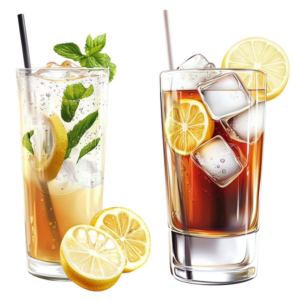 Reing lemon iced tea mint ice cubes png