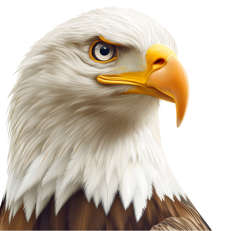 Majestic bald eagle sharp eyes detailed feathers png