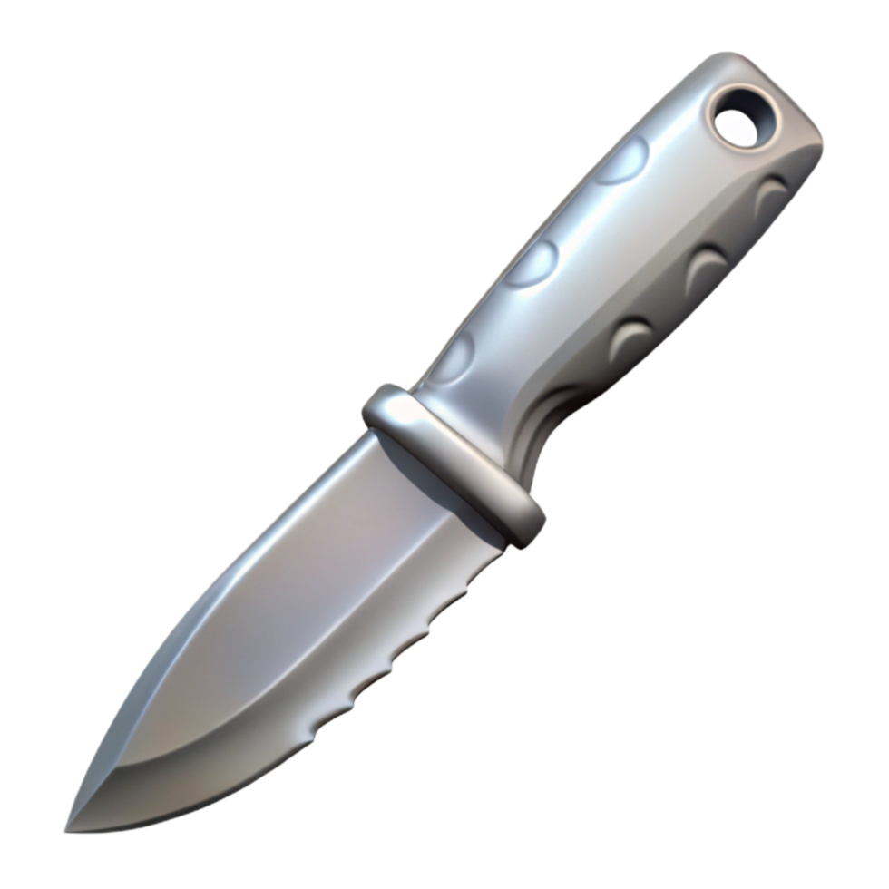 vibrant classic Rescue Knife Silver Serrated Blade Cutout detailed png