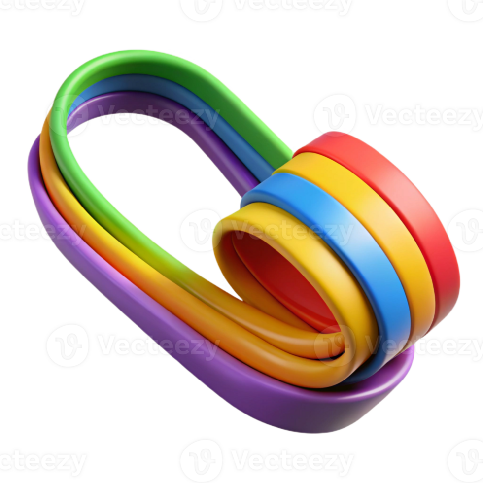 magnificent artistic Resistance Band Stretched Colorful Isolated genuine png