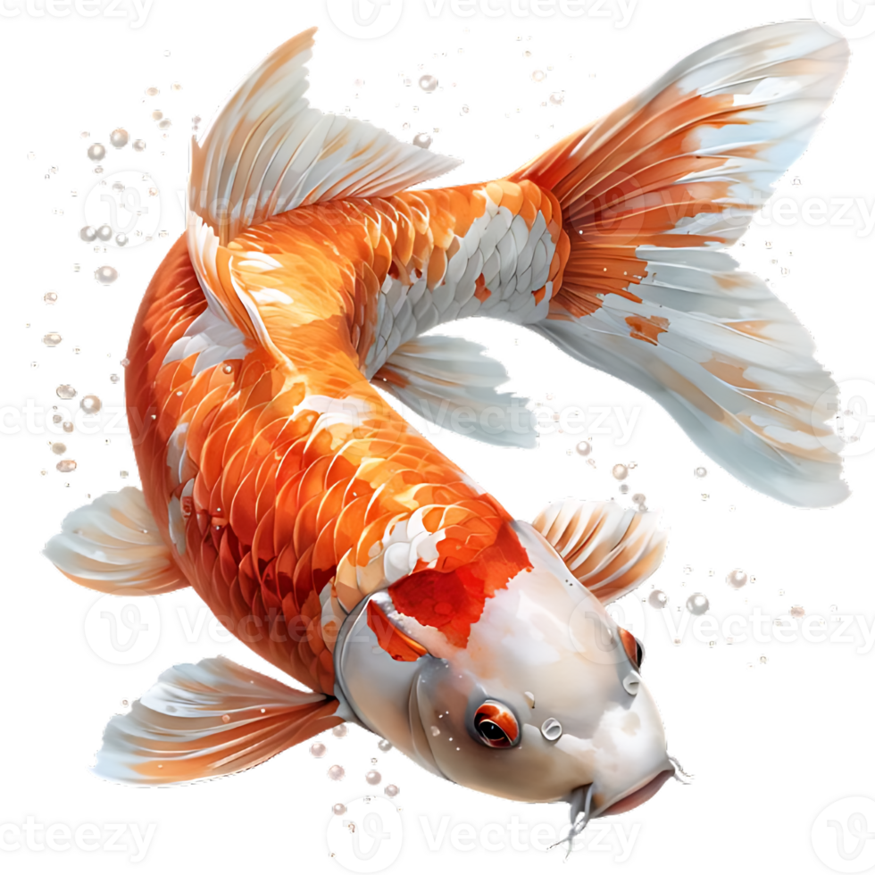 Realistic Koi Fish Isolated on Transparent Background png