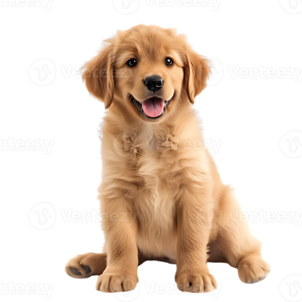 Golden Retriever Puppy Sitting on Transparent Background png