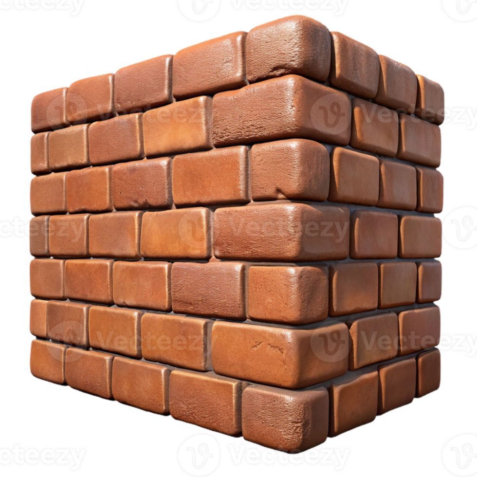 beautiful vintage Restored Brick Wall Texture Close Up Transparent Background png