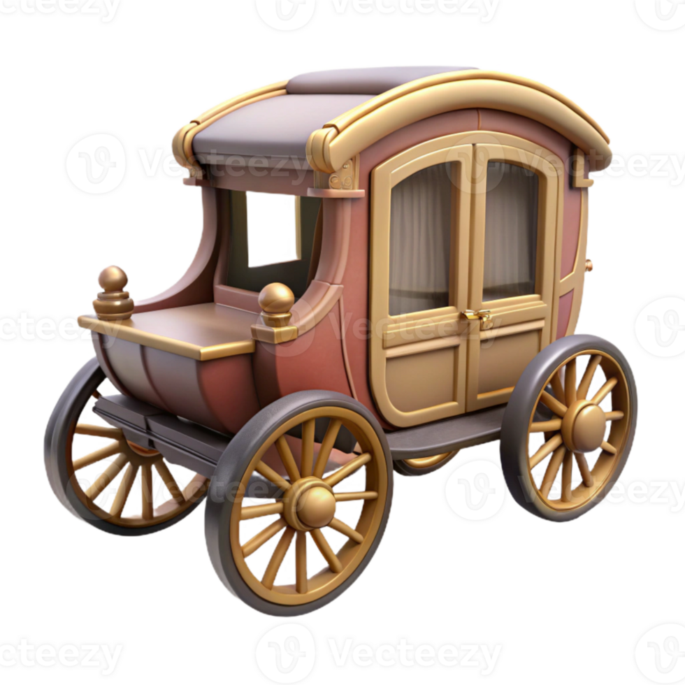 extraordinary artistic Restored Carriage Horse Drawn Isolated Element premium png