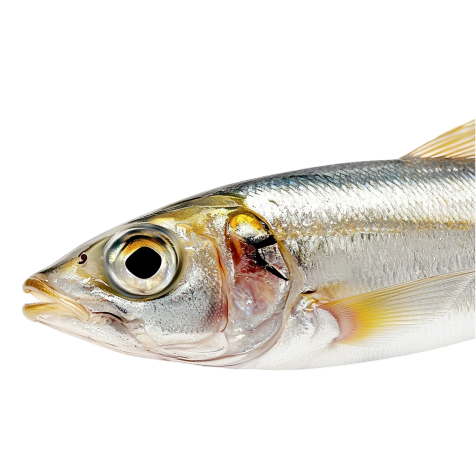 Silver fish shiny scales a slightly open mouth png