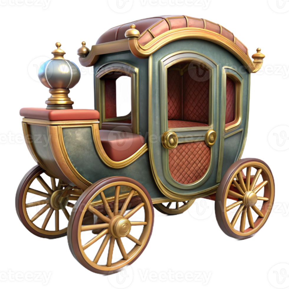 beautiful artistic Restored Carriage Horse Drawn Isolated Element genuine png